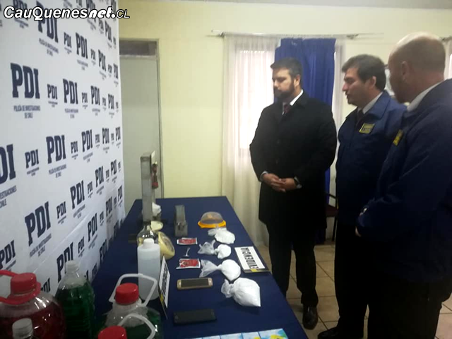 Gobernador de Cauquenes felicitó a la PDI por sacar de circulación más de 2.200 dosis de cocaína