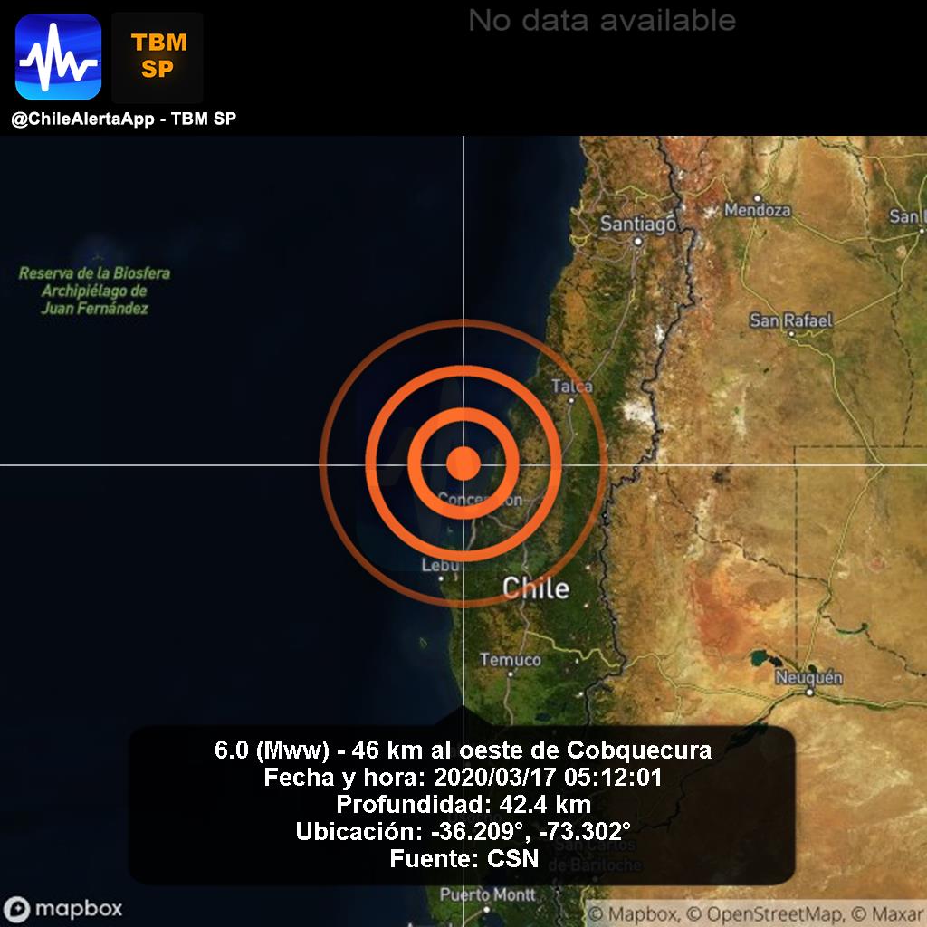 Fuerte sismo fue percibido en Cauquenes y Pelluhue