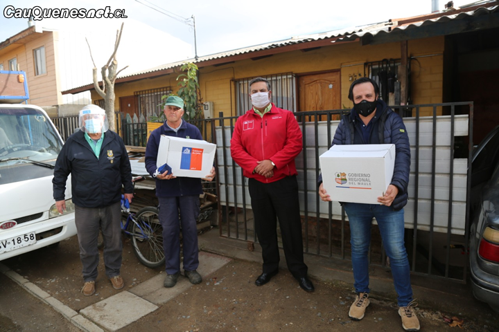 Municipio asegura que continúa la entrega de cajas de alimentos otorgadas por el Gobierno a Cauquenes