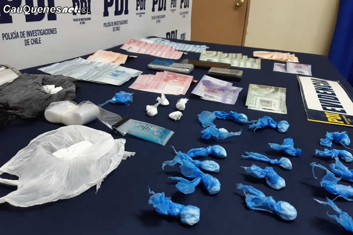 #Cauquenes: Incautan clorhidrato de cocaína y detienen a dos personas durante procedimiento policial