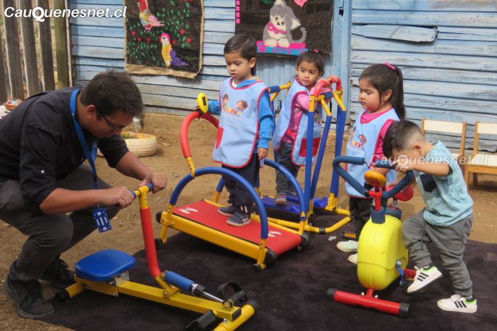 Desde JUNJI Maule destacaron la entrega de máquinas de ejercicios del Municipio de Cauquenes a jardín infantil