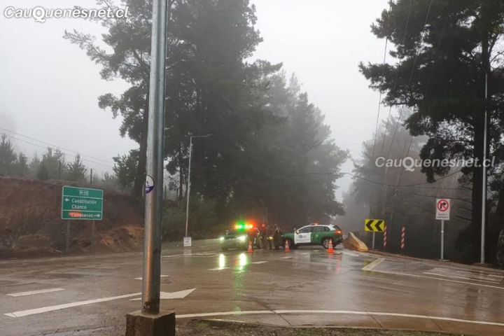 Suspenden el tránsito por la Ruta M-50 Cauquenes-Chanco por efecto de las lluvias