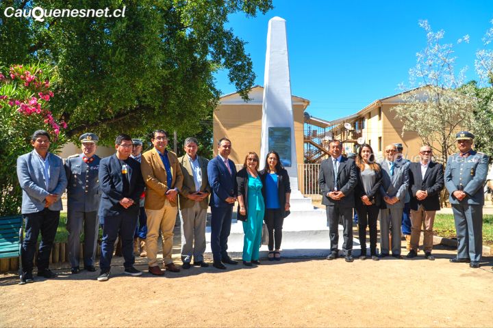 En la Plaza Prat de Cauquenes se reinauguró obelisco patrimonial rescatado de las ruinas del ex Regimiento Andalién