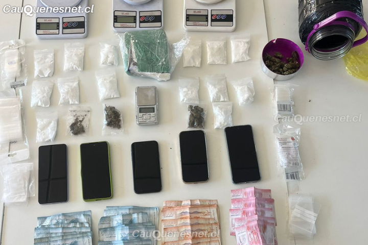 En Cauquenes detienen a tres personas por tráfico de drogas